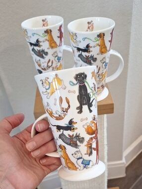 Dunoon Dogs Galore By Cherry Denman 3 Piece Tall Mug Set
